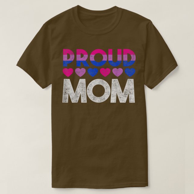 Camiseta Orgullosa Mamá Biseual Orgullo Mamá LGBT Bandera B (Diseño del anverso)