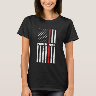 Camiseta Orgullosa mamá bombero hombre bandera estadouniden