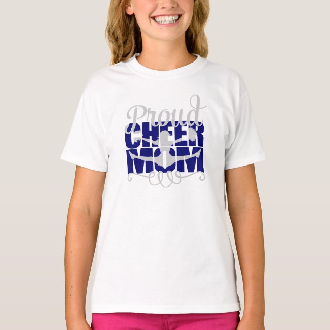 Camiseta Orgullosa mamá con letras azules (Anverso)