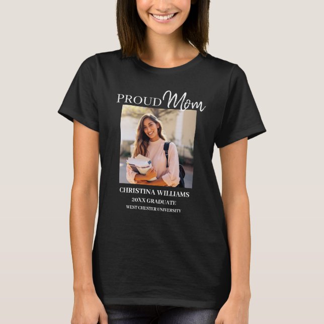 Camiseta Orgullosa mamá de 2025 graduada foto personalizada (Anverso)