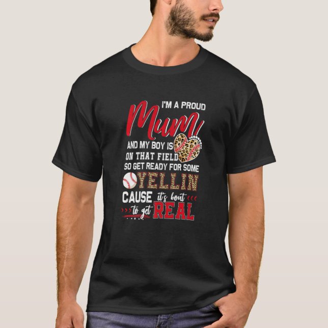 Camiseta Orgullosa Mamá de Béisbol Familia Matanza (Anverso)