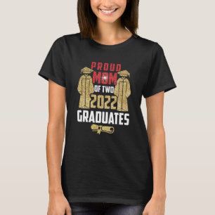 Camiseta Orgullosa Mamá De Dos Graduados Del 2022 Twin Mam