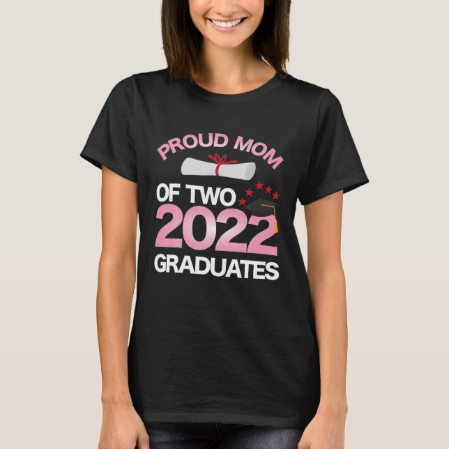 Camiseta Orgullosa Mamá De Dos Graduados Del 2022 Twin Mama (Anverso)