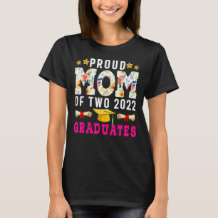 Camiseta Orgullosa Mamá De Dos Graduados Graduados Graduado
