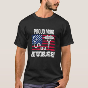 Camiseta Orgullosa Mamá De Enfermera Bandera De América Día