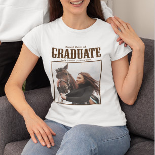 Camiseta Orgullosa Mamá de Foto de Graduado Campo Graduació