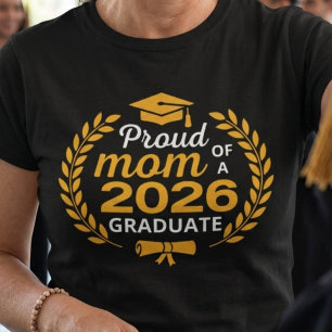 Camiseta Orgullosa Mamá de Graduado 2026 Familia Graduación