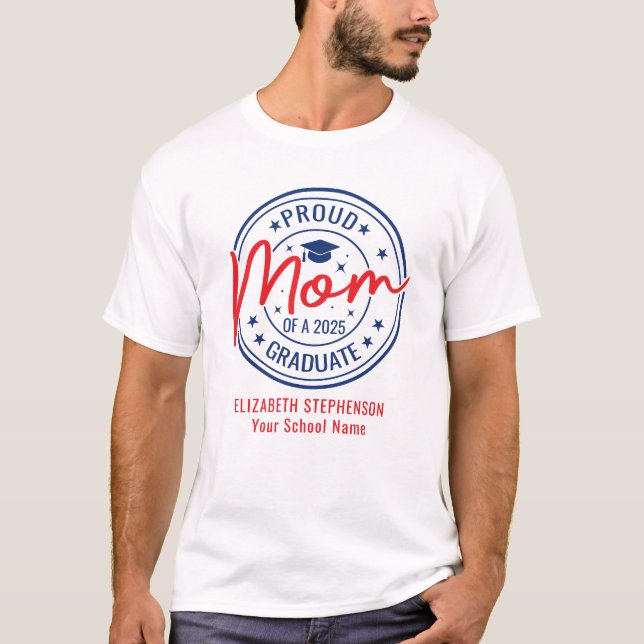 Camiseta Orgullosa mamá de la familia de graduados haciendo (Anverso)