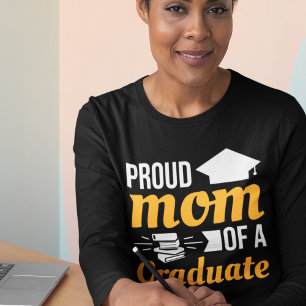 Camiseta Orgullosa mamá de la larga manga de una graduada
