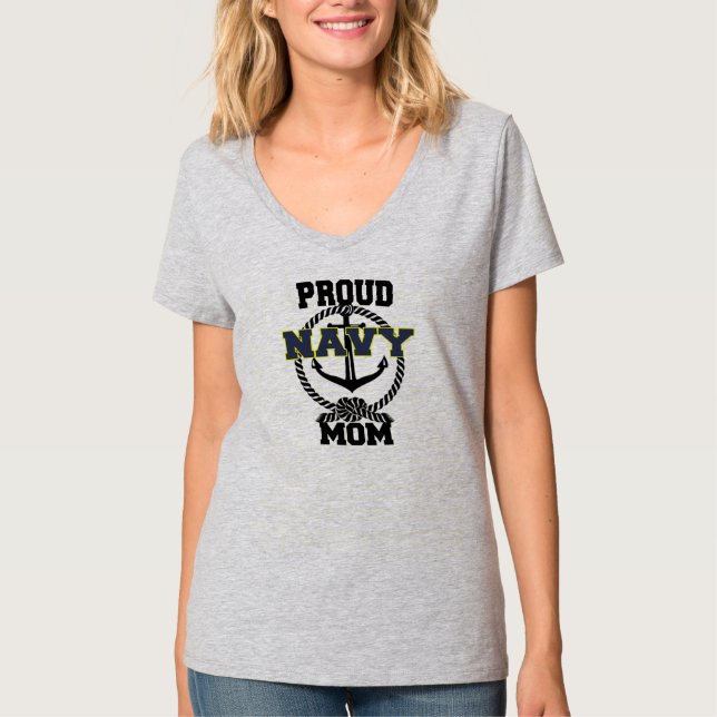 Camiseta Orgullosa mamá de la marina Anchor Shirt (Anverso)