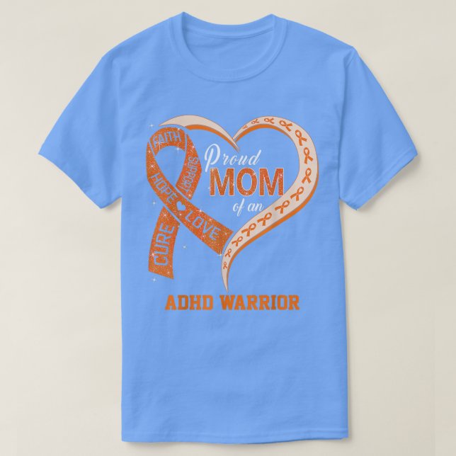 Camiseta Orgullosa Mamá De Un Corazón De Cinta De Guerrero  (Diseño del anverso)