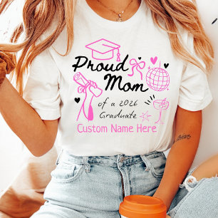 Camiseta Orgullosa Mamá de un Graduado 2026 Rosa Coquette P