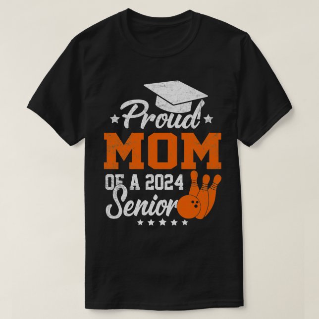 Camiseta Orgullosa Mamá De Un Graduado Superior De Bolos De (Diseño del anverso)