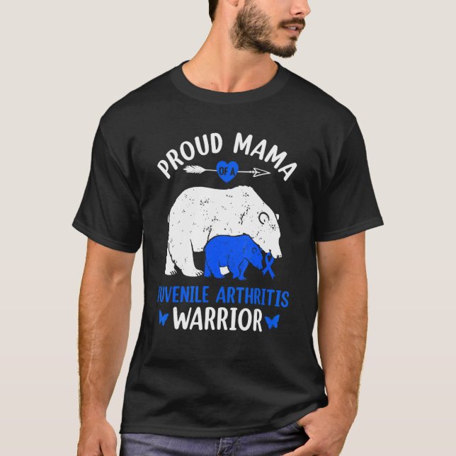 Camiseta Orgullosa Mamá De Un Guerrero De La Artritis Juven (Anverso)