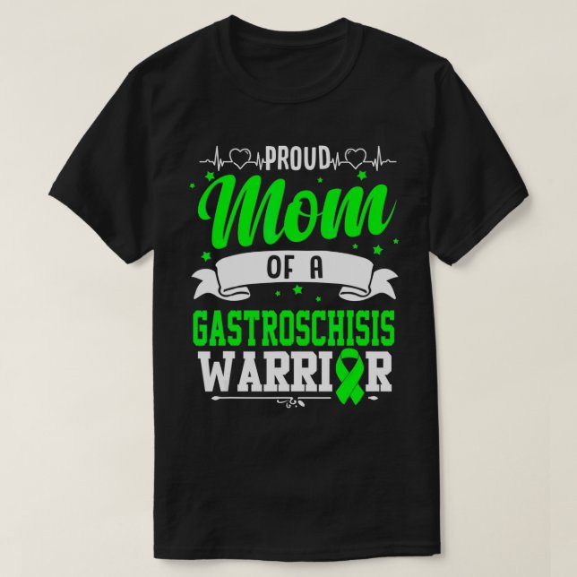 Camiseta Orgullosa Mamá De Un Guerrero De La Gastroschisis  (Diseño del anverso)