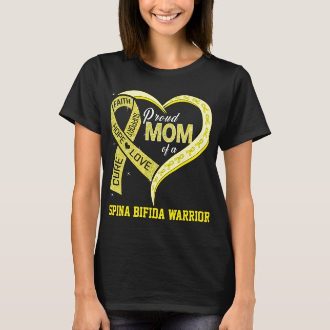 Camiseta Orgullosa Mamá De Un Guerrero De Spina Bifida (Anverso)