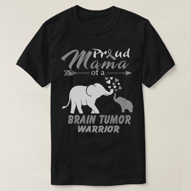 Camiseta Orgullosa Mamá De Un Guerrero De Tumores Cerebrale (Diseño del anverso)