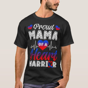 Camiseta Orgullosa Mamá De Un Guerrero Del Corazón Mes De C