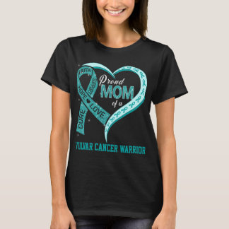Camiseta Orgullosa Mamá De Un Guerrero Vulvar Del Cáncer