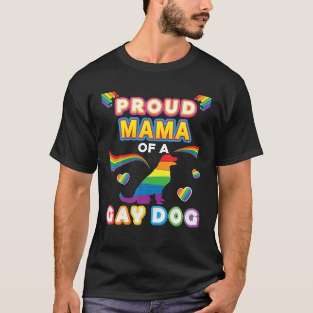 Camiseta Orgullosa Mamá De Un Perro Gay Orgullo Lesbiano LG (Anverso)