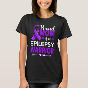 Camiseta Orgullosa Mamá De Una Epilepsia Guerrera De Cinta 
