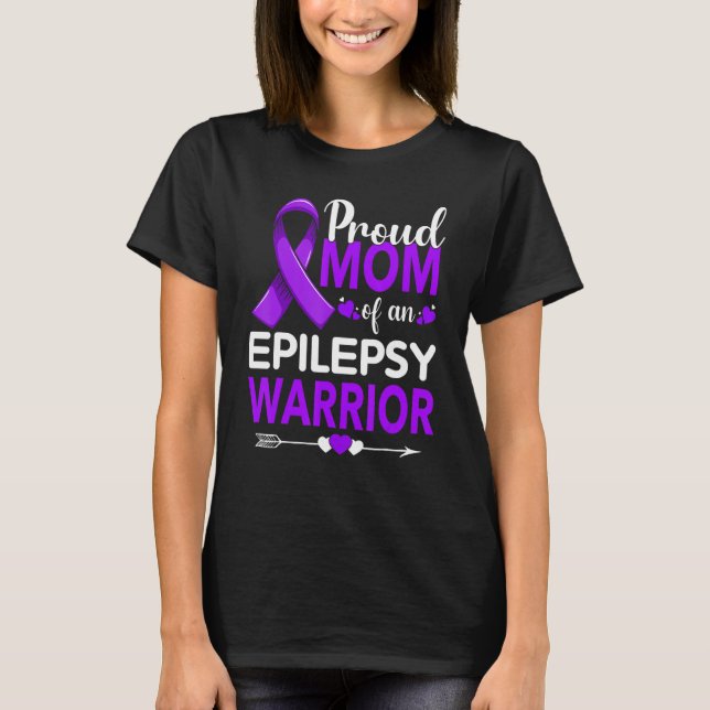 Camiseta Orgullosa Mamá De Una Epilepsia Guerrera De Cinta  (Anverso)