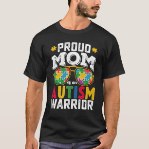 Camiseta Orgullosa Mamá De Una Familia Guerrera Del Autismo