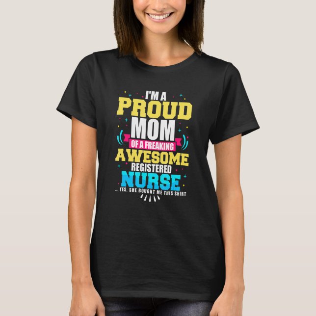 Camiseta Orgullosa Mamá De Una Impresionante Enfermera Médi (Anverso)