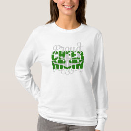 Camiseta Orgullosa mamá de vítores con letras verdes