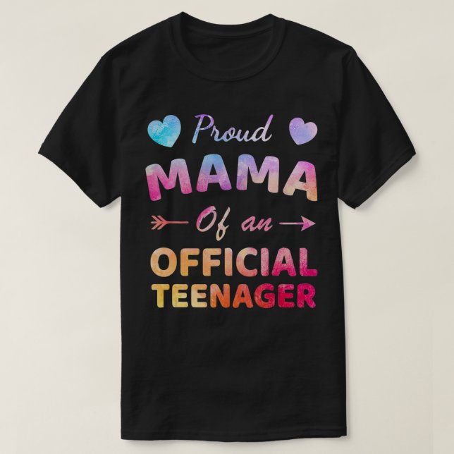 Camiseta Orgullosa Mamá Del Adolescente Oficial 13 Años 13  (Diseño del anverso)