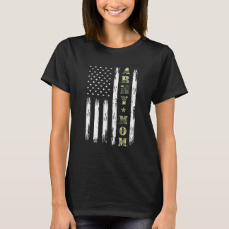 Camiseta Orgullosa Mamá del Ejército Bandera Americana Camo