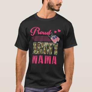Camiseta Orgullosa mamá ejército camuflaje militar etiqueta