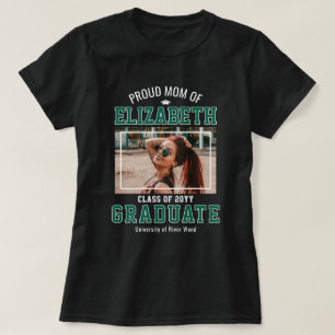 Camiseta Orgullosa Mamá Foto Graduada Madre Verde
