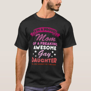 Camiseta Orgullosa mamá Hija gay Bandera Lesbiana LGBTQ Fun