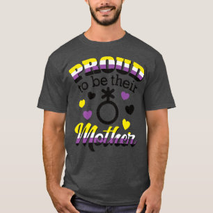 Camiseta Orgullosa Mamá Hijo No Binario Bandera LGBTQ Sin G
