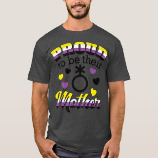 Camiseta Orgullosa Mamá Hijo No Binario Bandera LGBTQ Sin G