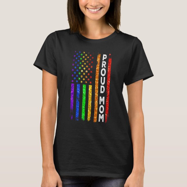 Camiseta Orgullosa Mamá Lgbt Mom Rainbow Lgbtq Flag Lgbt Ga (Anverso)