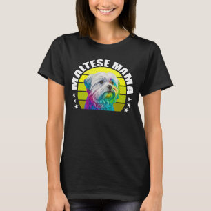 Camiseta Orgullosa mamá maltesa se burla de perro maltés ma