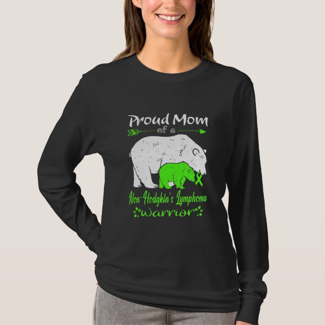 Camiseta Orgullosa mamá no Hodgkin: Guerrera del linfoma  (Anverso)