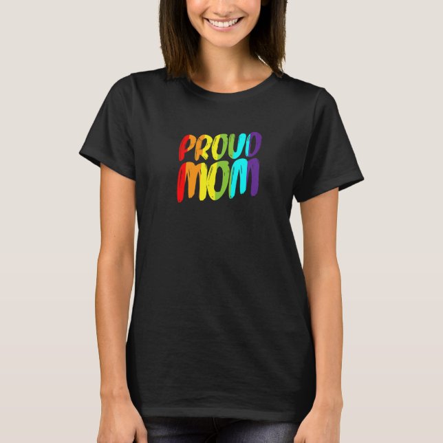 Camiseta Orgullosa Mamá Orgullo Gay Ally Arcoiris Lgbt Suti (Anverso)