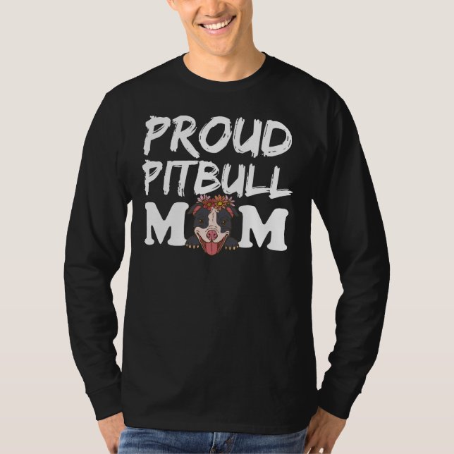 Camiseta Orgullosa Mamá Pitbull, Funny Pit Bull Mamá Relaja (Anverso)