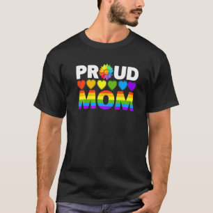 Camiseta Orgullosa Mamá Sunflower Familia Rainbow Heart Lgb