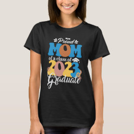Camiseta Orgullosa MOM de una clase de 2023 Graduado Retro 