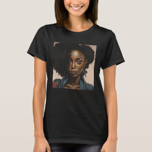 Camiseta Orgullosa mujer africana con el pelo afro negro es