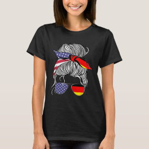 Camiseta Orgullosa mujer alemana americana patriota crecida