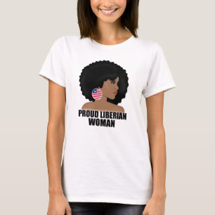 Camiseta Orgullosa mujer liberiana, orgullo de bandera de L