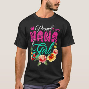 Camiseta Orgullosa Nana de Chicas con flores muertas corazó