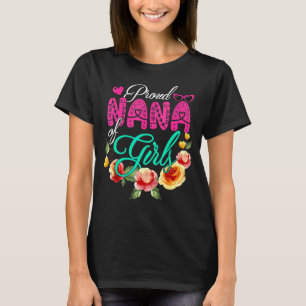 Camiseta Orgullosa Nana de Chicas con flores muertas corazó