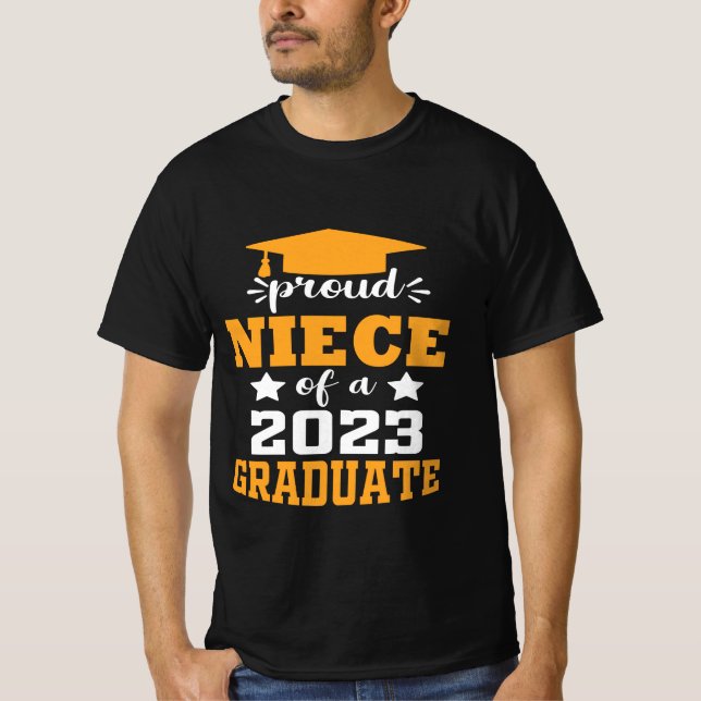 Camiseta Orgullosa NIECE de una clase de 2023 Graduado mode (Anverso)