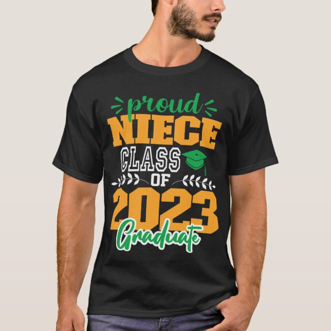 Camiseta Orgullosa NIECE de una clase de 2023 MODERNA SCRIP (Anverso)
